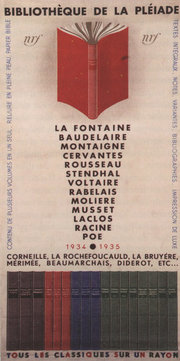 Affiche promotionnelle pour la Bibliothèque de la Pléiade, 1935