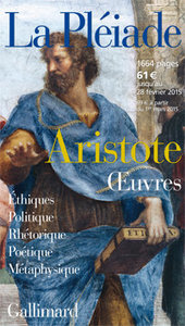 Affiche de librairie pour les Œuvres d'Aristote en Pléiade, 2014. Archives Éditions Gallimard