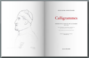 Guillaume Apollinaire, Calligrammes, Gallimard, 2014. Page de titre