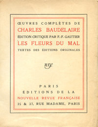 Charles Baudelaire. Les Fleurs du mal, Gallimard, 1918. Archives Éditions Gallimard