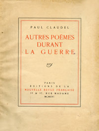 Paul Claudel. Autres poèmes durant la guerre, Gallimard, 1916