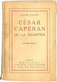 Louis Codet, César Caspéran ou la tradition, Gallimard, 1918. Archives Éditions Gallimard