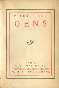 Pierre Hamp, Gens, Gallimard, 1917. Archives Éditions Gallimard