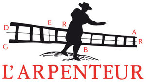 Logo de la collection L’Arpenteur, portant l’anagramme G.E.R.A.R.D. B., et dont le nom  fait référence au personnage du Château de Kafka, le Landvermesser K.