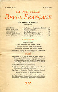 La NRF n° 223, avril 1932