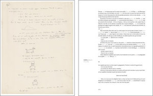 Fac simile et transcription du feuillet 3 du manuscrit du Petit Prince. Photo Graham S. Haber / The Morgan Library & Museum