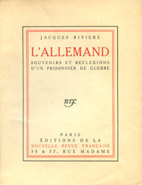 Jacques Rivière, L'Allemand, Gallimard, 1919. Archives Éditions Gallimard
