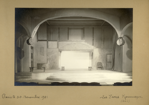 Décor pour les Frères Karamazov au Théâtre du Vieux Colombier, 30 novembre 1921. Archives Éditions Gallimard