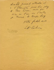 Céline. Manuscrit autographe