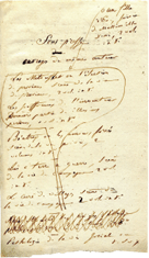 Projet autographe d’annonce des « Ouvrages du même auteur ». Lettre à Hippolyte Souverain , fin avril 1839.