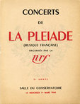 Programme pour le Concert de la Pléiade du 1er mars 1944. Archives Editions Gallimard